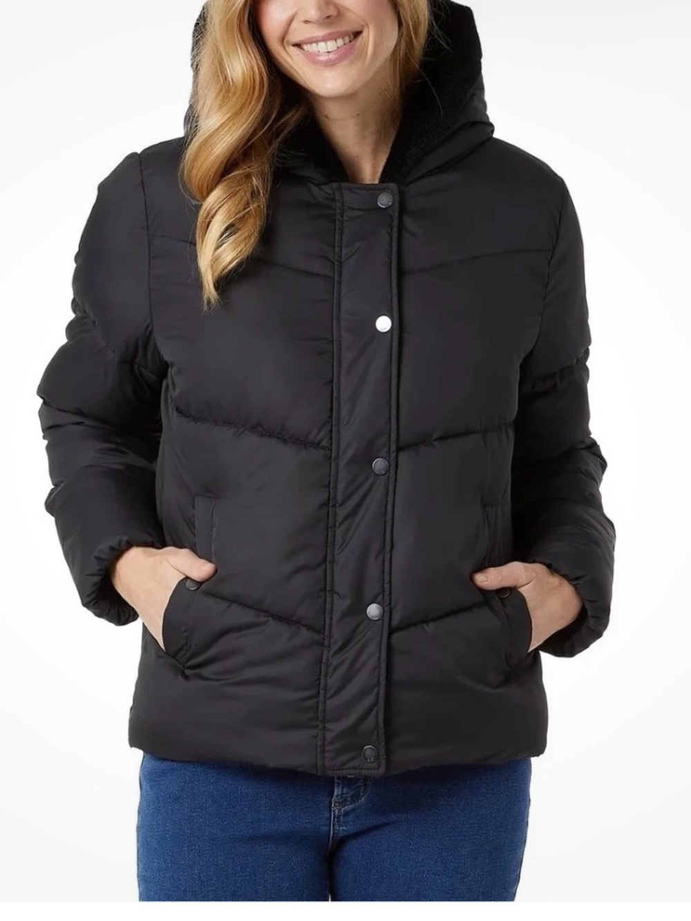 32 Degrees Women's Quilted Jacket with Plush Lined Hood - M*